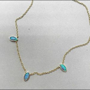 Triple Marquis Blue Opal Station Vermeil Necklace-Boutique